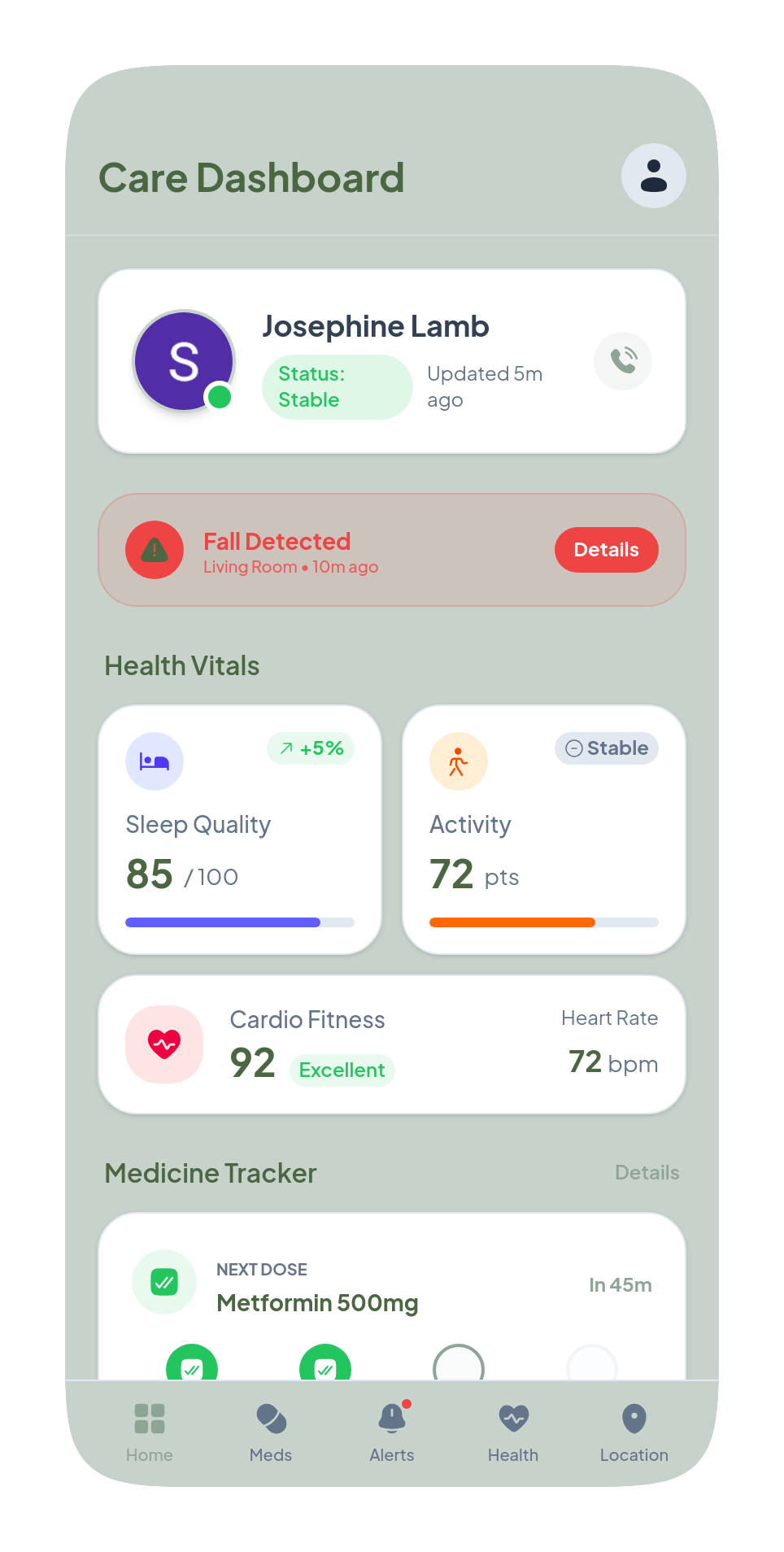 Dashboard overview of the Zulaica.eu app